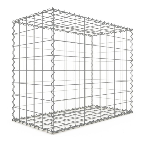 Gabion 100x80x50 cm fil 4mm maille 10x10 cm 5 faces sans 1 côté