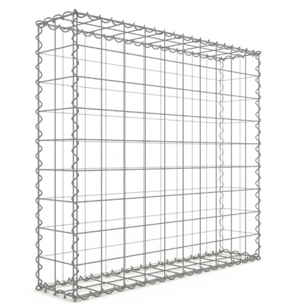 Gabion 100x90x20 cm fil 4mm maille 10x10 cm 5 faces sans 1 côté