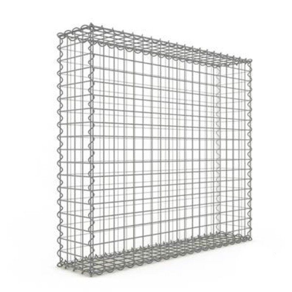 Gabion 100x90x20 cm fil 4mm maille 5x5 cm 5 faces sans 1 côté