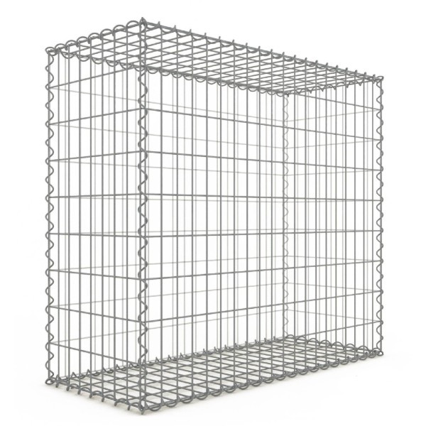 Gabion 100x90x40 cm fil 4mm maille 5x10 et 10x10cm 5 faces sans 1 côté