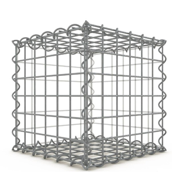 Gabion Cubique 30x30x30 cm fil 4mm maille 5x5 cm 5 faces sans 1 côté