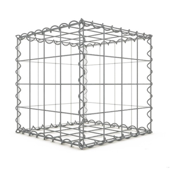 Gabion 40x40x40 cm fil 4mm maille 10x10 cm 5 faces sans dessous