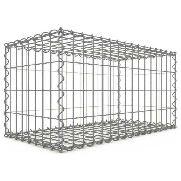 Gabion 80x40x40 cm fil 4mm maille 5x10 et 10x10 cm 5 faces sans 1 côté