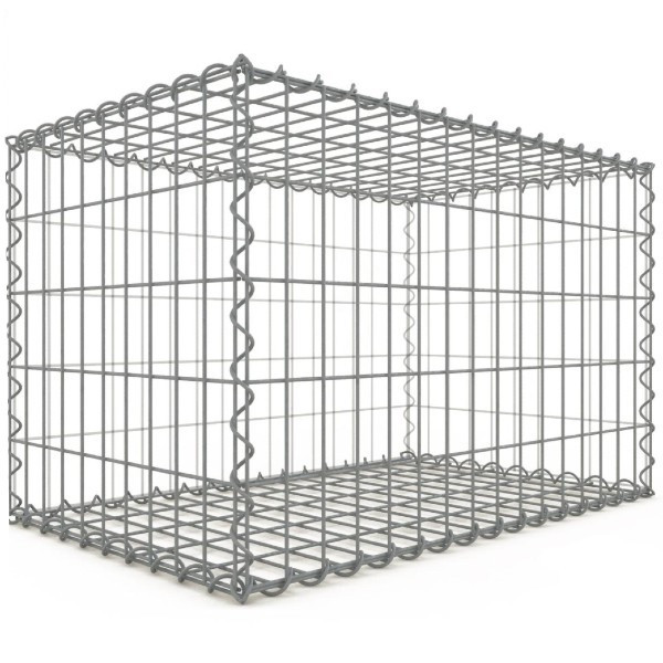 Gabion 80x50x50 cm fil 4 mm maille 5x10 cm 5 faces sans 1 côté