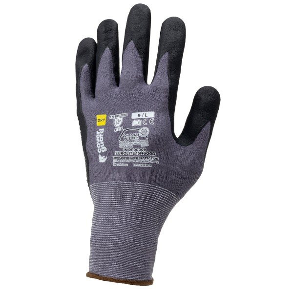 Gants de Travail Manutention Coverguard Eurolite 15N606D Gris x10