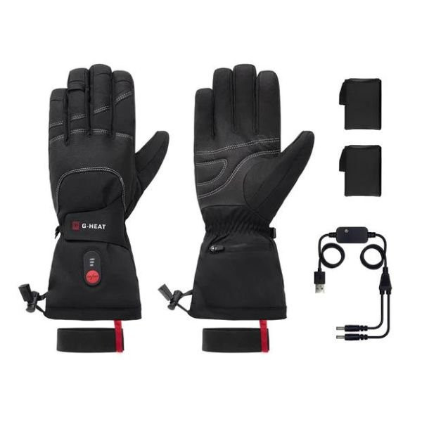 Savior, gants chauffants en cuir pour la pratique du ski