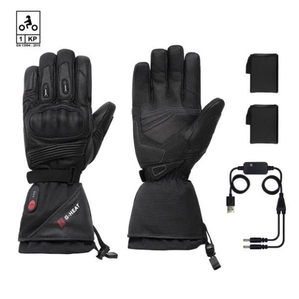 Gant moto chauffant ALLROADS + G-Heat Noir 