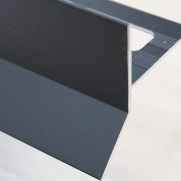 Profilé Goutte d'eau Aluminium Noir Mat pour Carrelage 21 mm x 2,5 m