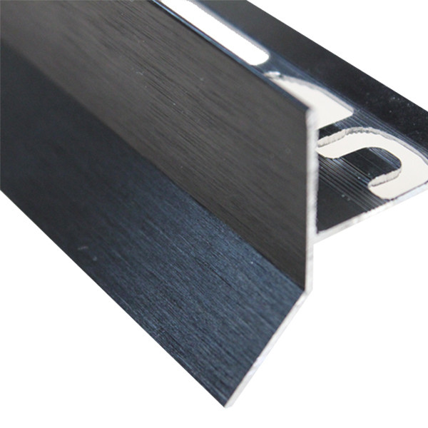 Profilé Goutte d'eau Aluminium Noir Brossé pour Carrelage 21 mm x 2,5 m