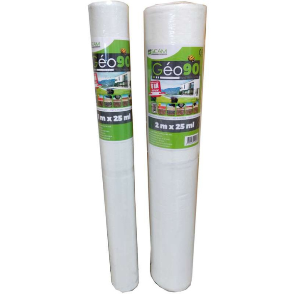 Géotextile non Tissé Classe 2 90g/m2 GEO90, Rouleau 2 x 25 m