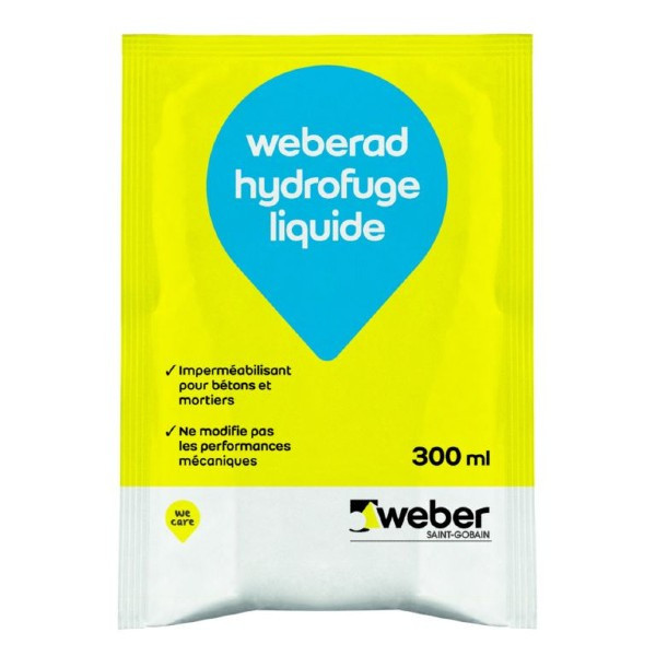 Hydrofuge Liquide Mortiers et Béton Weberad 300ml