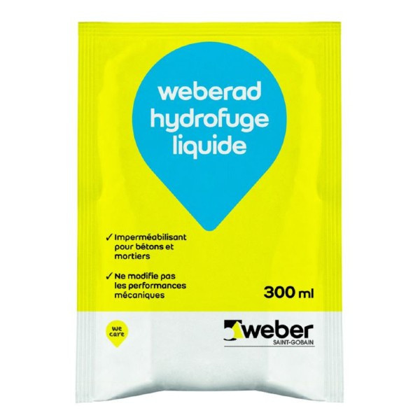 Hydrofuge Liquide Mortiers et Béton Weberad 300ml