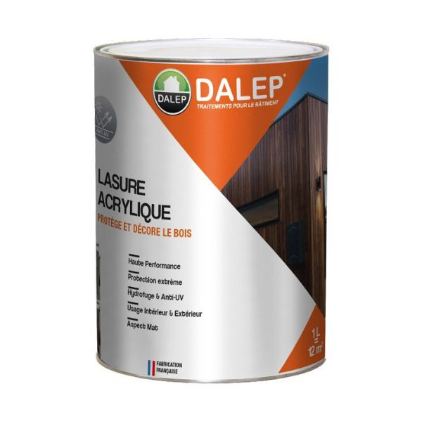 Lasure Acrylique Bois Protection Extrême Dalep Chêne Moyen Pot de 1L 