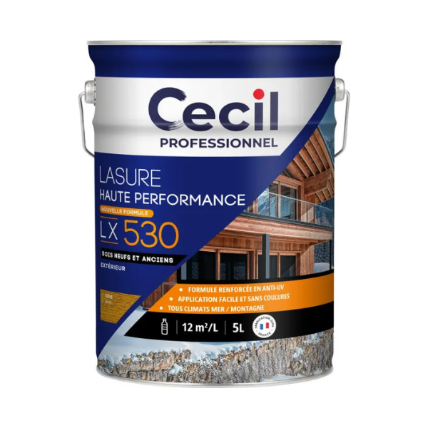 Lasure Haute Performance pour Extérieur Cecil LX5 30 Chêne 5L