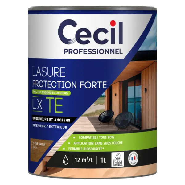 Lasure Protection Forte Tous Bois Cecil LX TE Chêne Ancien