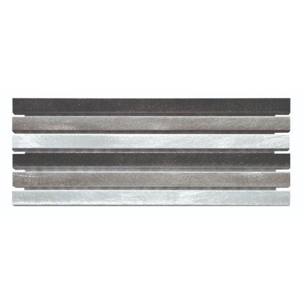 Frise Carrelage Ligne Grise Verre Alu LI14, Listel 5,6 x 60 x 0,8 cm