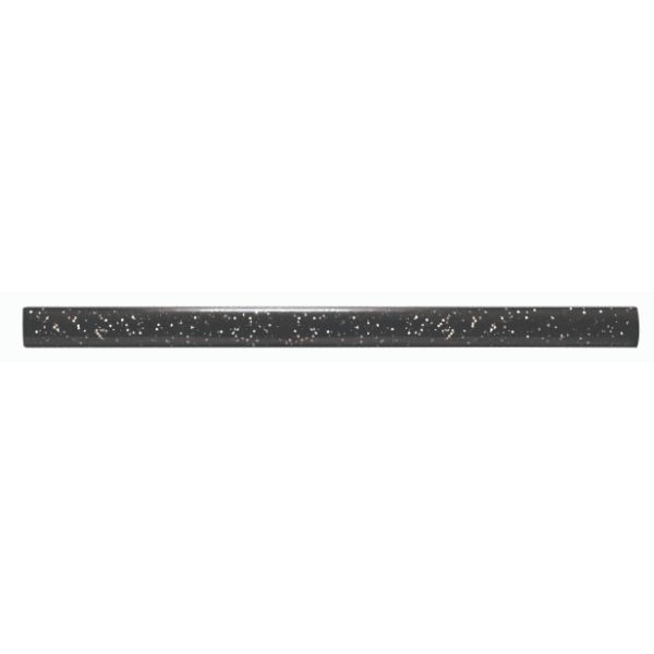 Frise Carrelage Paillette Noire Verre Alu LI24, Listel 1 x 60 x 1 cm