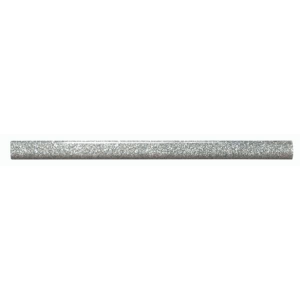 Frise Carrelage Paillette Grise Verre Alu LI25, Listel 1 x 60 x 1 cm