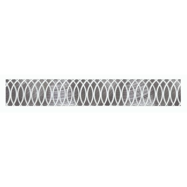 Frise Carrelage Grave Noire Verre Alu LI29, Listel 2,3 x 60 x 0,8 cm