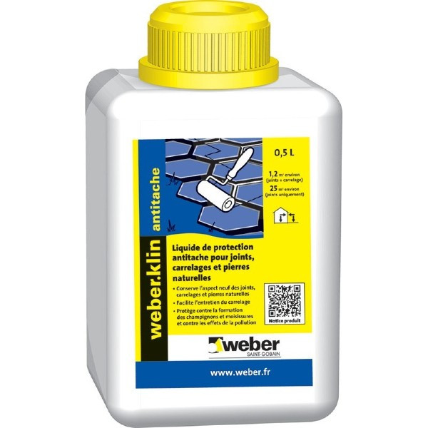 Liquide de Protection Joints, Carrelage Weberklin Antitache 0,5l
