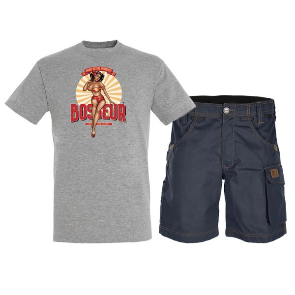 Lot Bermuda Bosseur Marine + Tee-Shirt