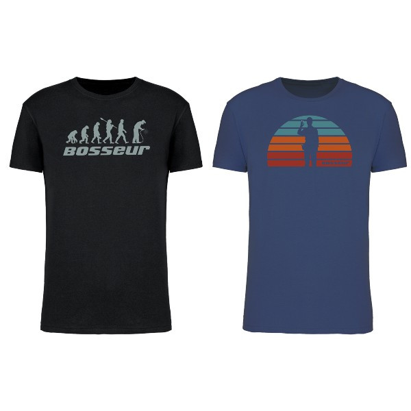 Lot de 2 Tee-Shirts Bosseur Evo. Éclair