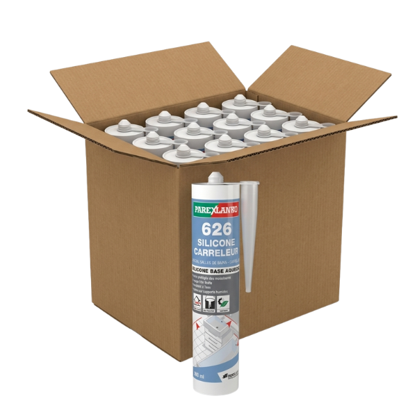Mastic 626 Silicone Carreleur Gris Parexlanko 300 ml x 12