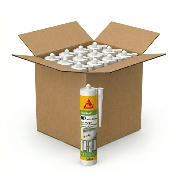 Mastic Acrylique SIKASEAL 107 Joint et Fissure Gris, carton 12 x 300ml