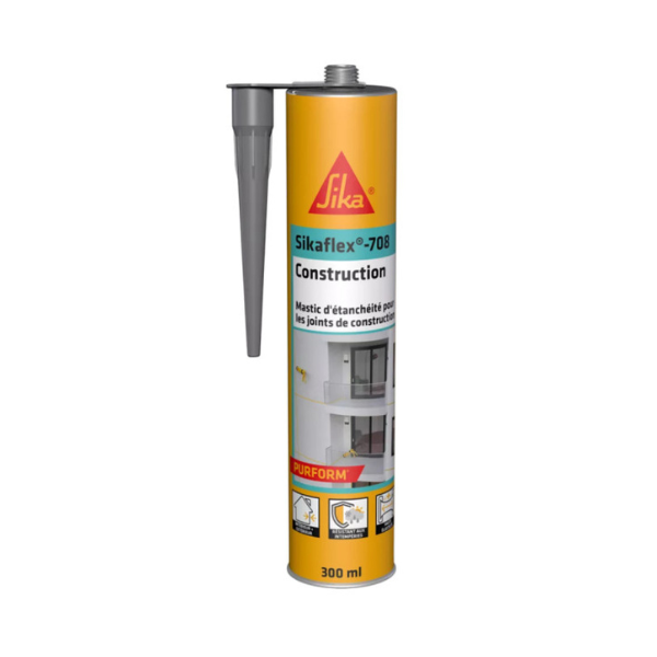 Mastic pour Façade Béton Sikaflex®-708 Construction Gris Béton, 300ml