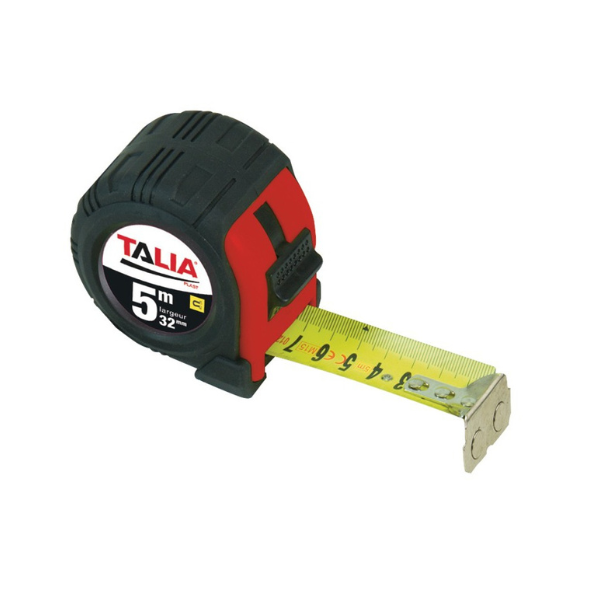 Mètre Ruban 5 m Boitier Bi Matière 32 mm Taliaplast