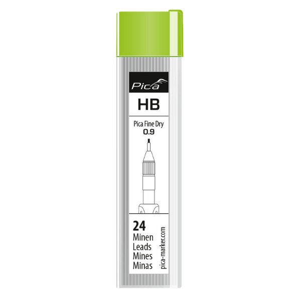 Mine 0.9 mm pour Crayon Pica Fine Dry® 7030 Graphite HB, Lot de 24