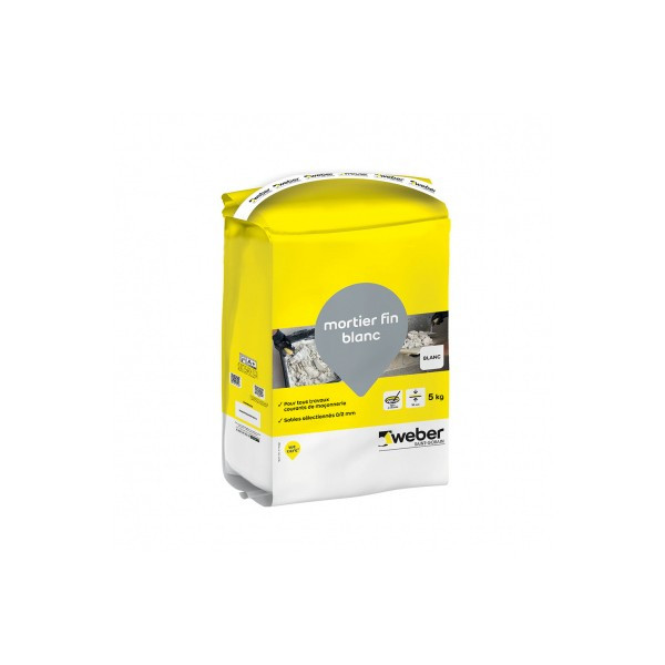 Mortier Fin Tous Travaux Weber Blanc 5kg