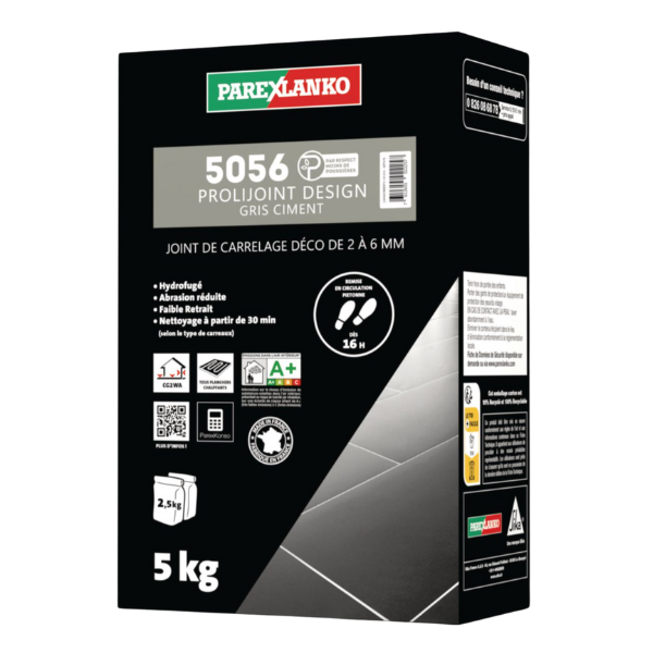 Mortier Joint Carrelage Parexlanko 5056 Prolijoint Design Ciment, 5kg