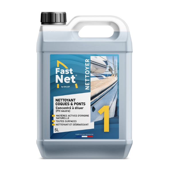 Nettoyant Coques et Ponts de Bateaux Dalep FastNet 1, Bidon de 5L