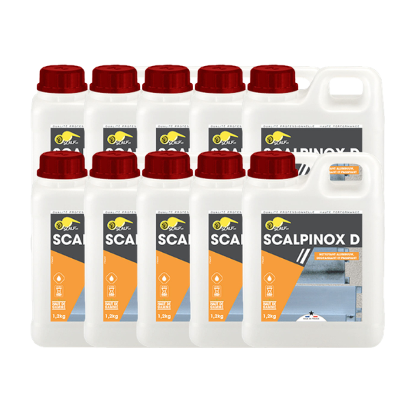 Nettoyant Dégraissant Aluminium Scalpinox D 1,2L, Lot de 10