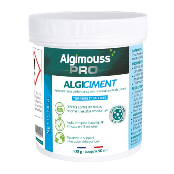 Nettoyant pour Laitance de Ciment Algiciment, Pot de 500g