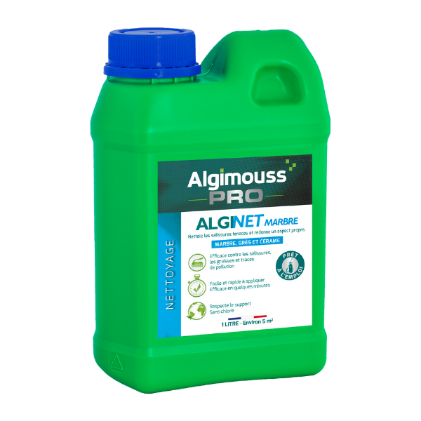 Nettoyant pour Marbre, Grès et Cérame AlgiNet Marbre, Bidon de 1 l