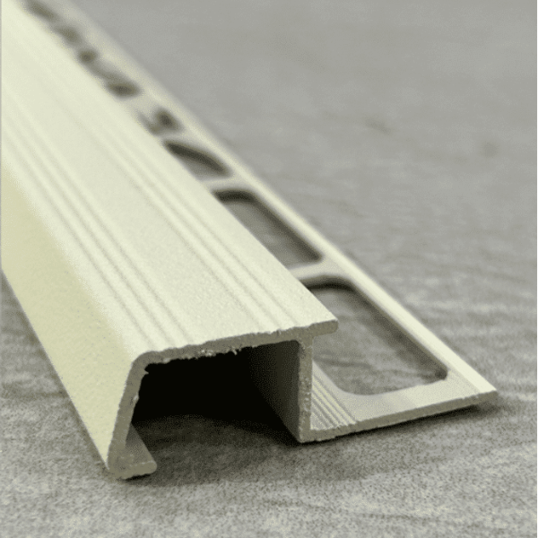 Nez de Marche Aluminium pour Carrelage H 13 mm x L 3 m, Beige Sablé