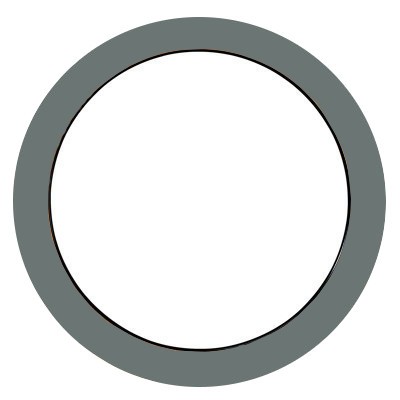 Oeil de boeuf fixe aluminium couleur au choix, ovale 80 x 60 cm
