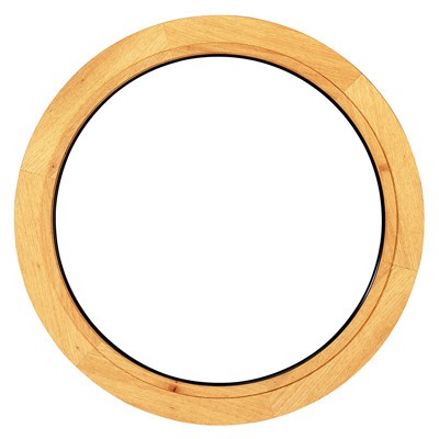Oeil de boeuf fixe en bois exotique, ovale 90 x 60 cm