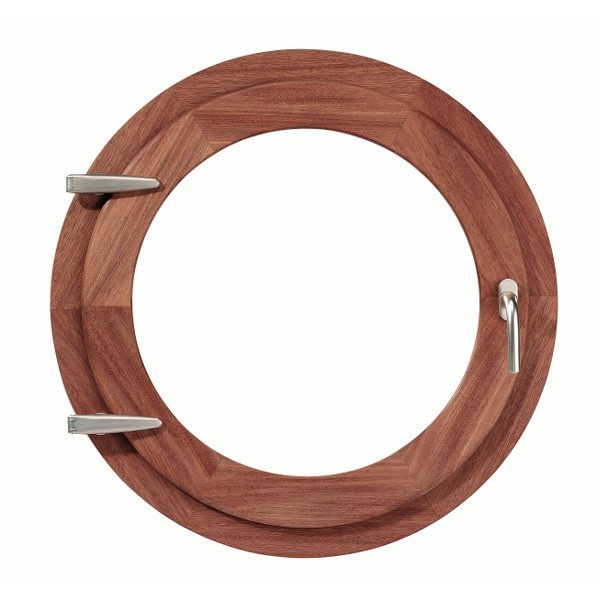 Oeil de boeuf ouvrant à la française en bois, rond diamètre 60 cm