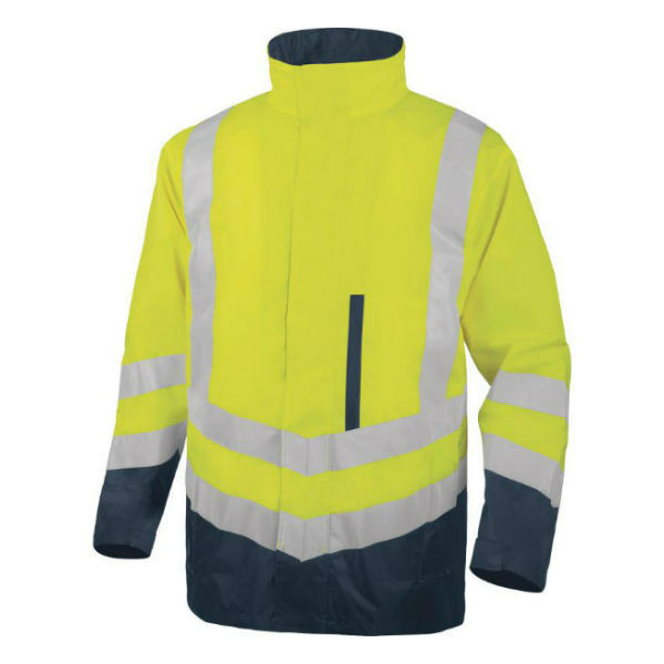 Blouson Parka DeltaPlus Optimum 2 Jaune fluo-Bleu - materiauxnet.com