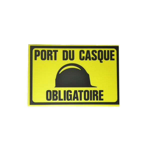 Panneau Casque Obligatoire Rectangulaire 30 x 20 cm