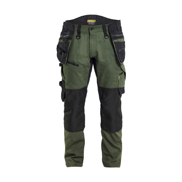 Pantalon de Travail Blaklader Stretch Striker 1970 Vert forêt/Noir
