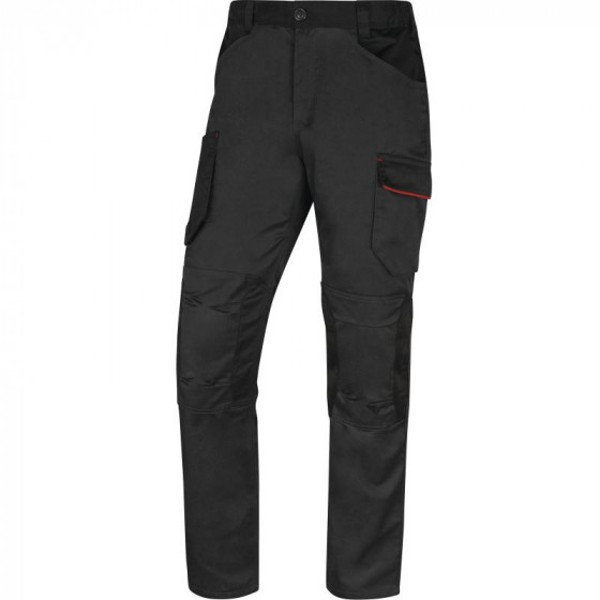 Pantalon de travail industrie BTP Couleur polycoton rouge noir