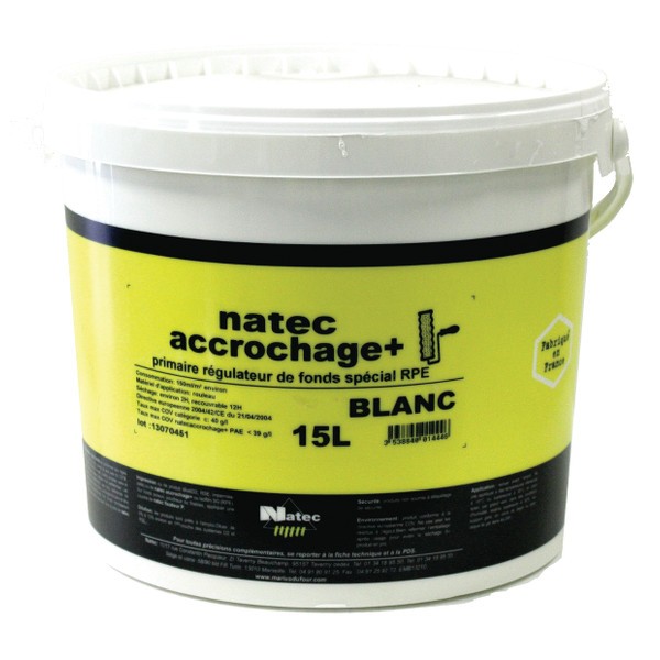 Peinture acrylique granité Natec accrochage +, blanc, 15 litres