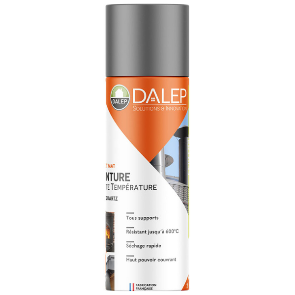 Peinture Aérosol Haute Température Dalep Gris Quartz Aspect Mat 400 ml