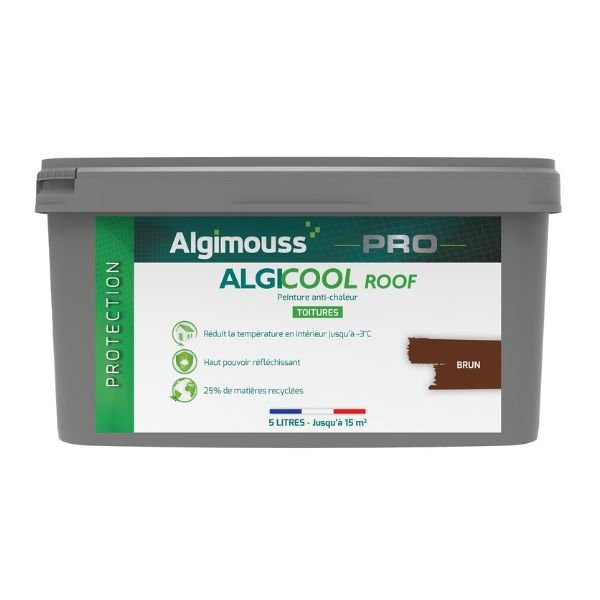 Peinture Anti-chaleur pour Toiture Algicool Roof Brun, Seau de 5L