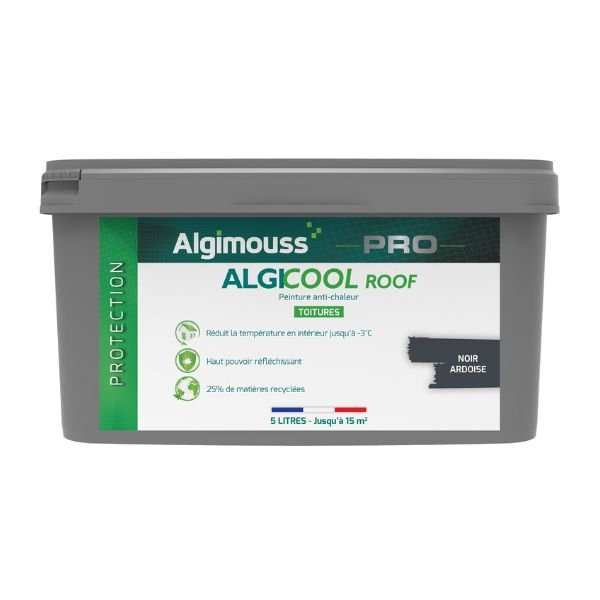 Peinture Anti-chaleur pour Toiture Algicool Roof Noir 7024 Seau de 5L