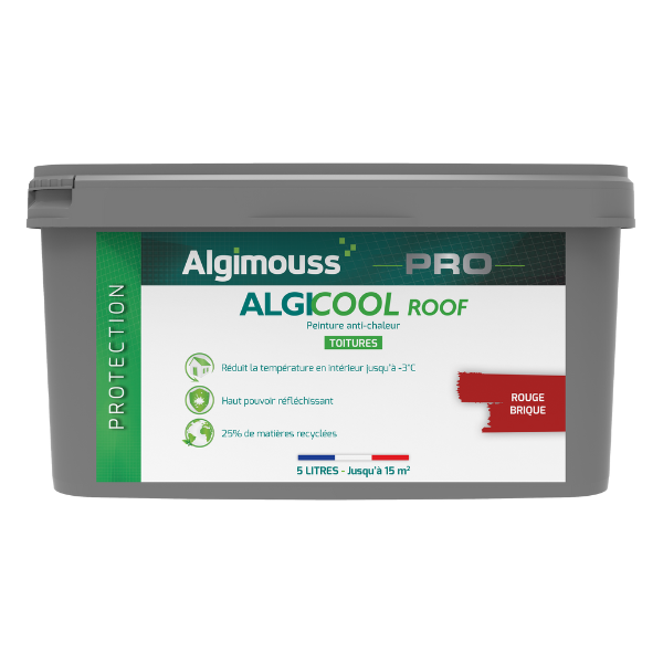 Peinture Anti-chaleur pour Toiture Algicool Roof Rouge 3013 Seau de 5L